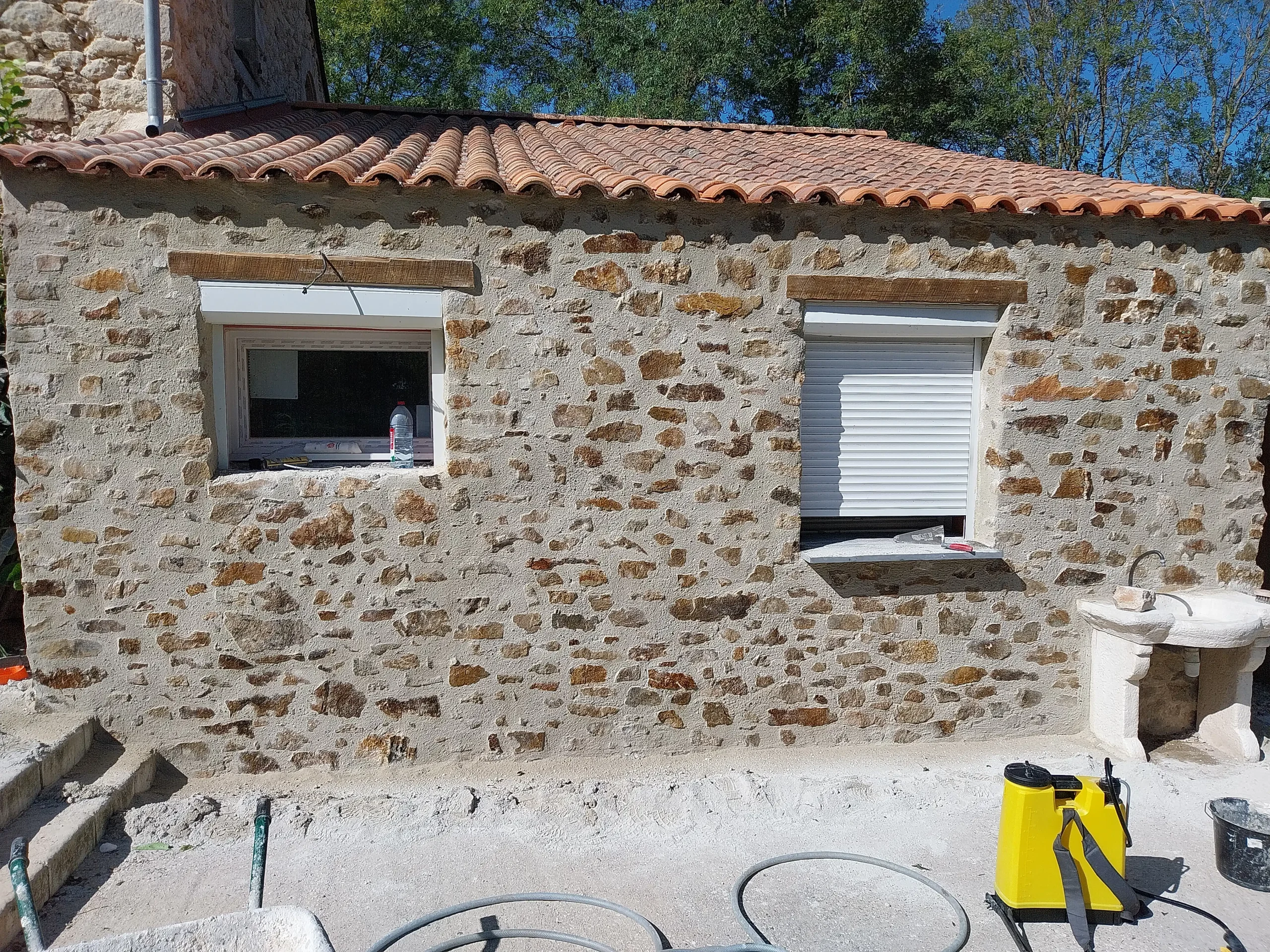 Réalisation enduit traditionnel, Brochard Renov, maçon à Aizenay